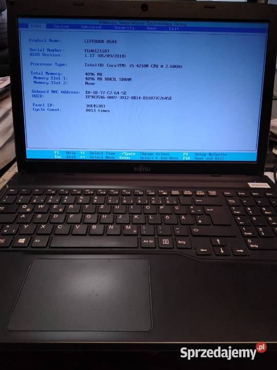 Używany laptop FUJITSU LIFEBOOK A544 Intel Core Częstochowa sprzedam