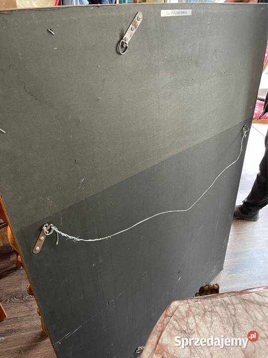 Stare wielkie kryształowe lustro na drewnie inny kolor dolnośląskie