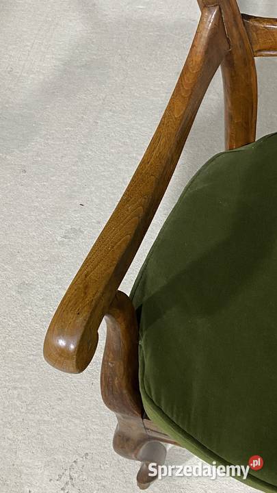 Fotel stylowy z rafią orzech Budno