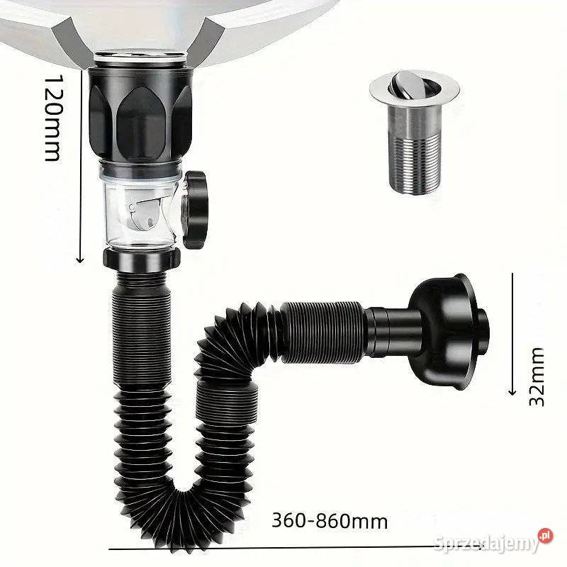 Syfon do umywalki zlewu uniwersalny Swarzędz