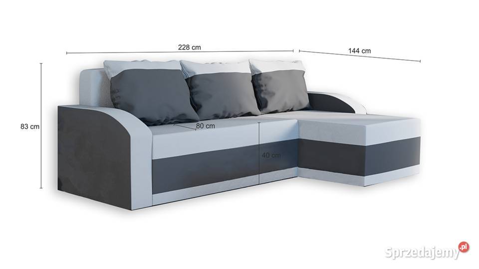 Narożnik rogówka HARPER rozkładany funkcja Łóżka, wersalki i sofy