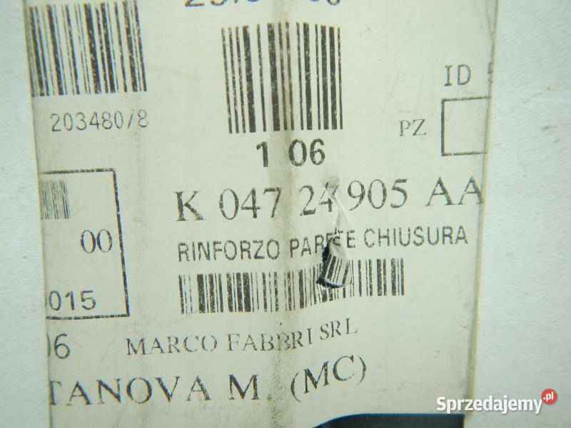 WSPORNIK WZMOCNIENIE CHRYSLER PT CRUISER 0104 24 osobowe