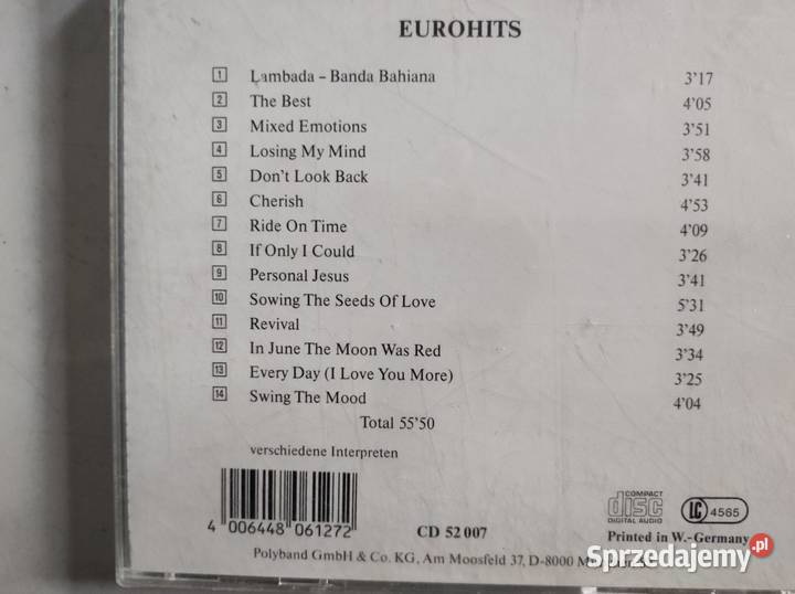 eurohits top sound muzyka płyta cd vintage Kielce