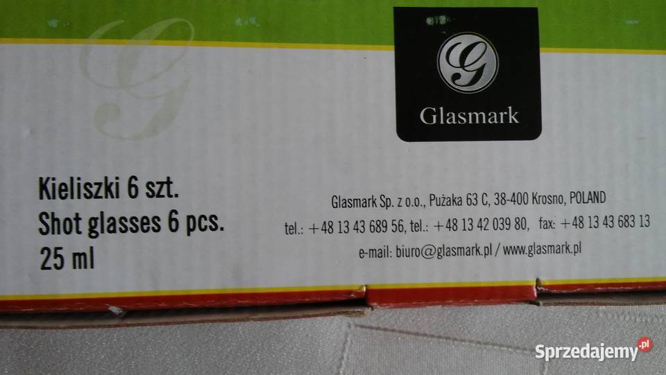 6 nieużywanych kieliszków z nadrukami do wódki sprzedam