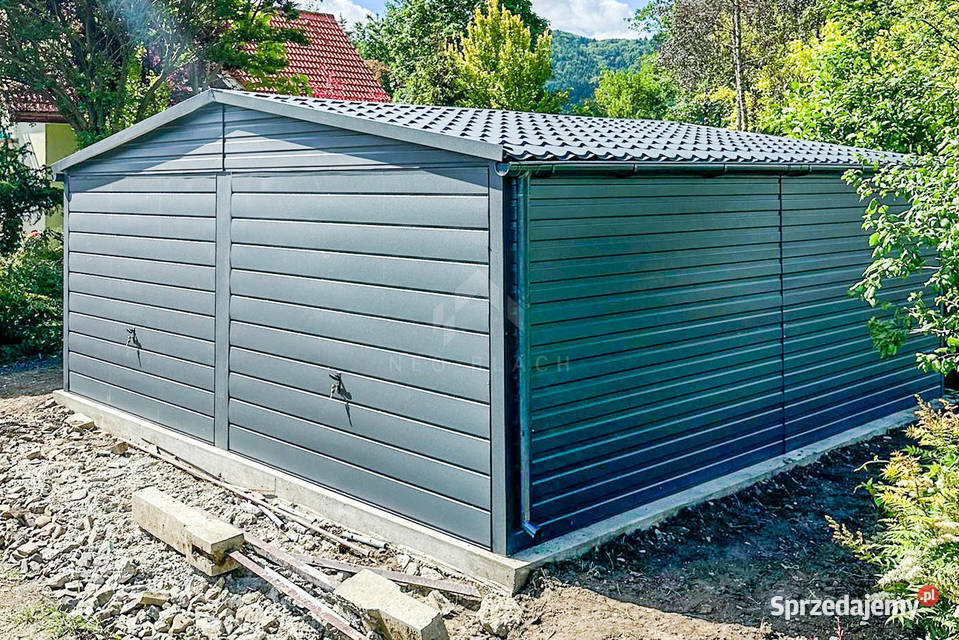 Garaż Blaszany 6x58m 2x Brama Uchylna Rynny 34.8m2 dolnośląskie Legnica