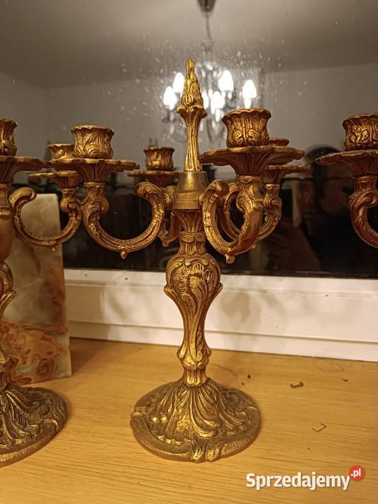 Świeczniki kandelabry brąz Budzyń