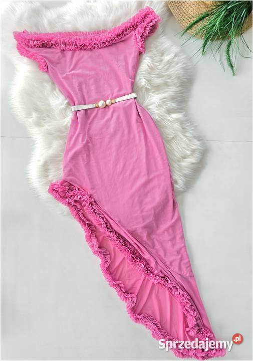 Sukienka koktajlowa asymetryczna maxi z Rybnik