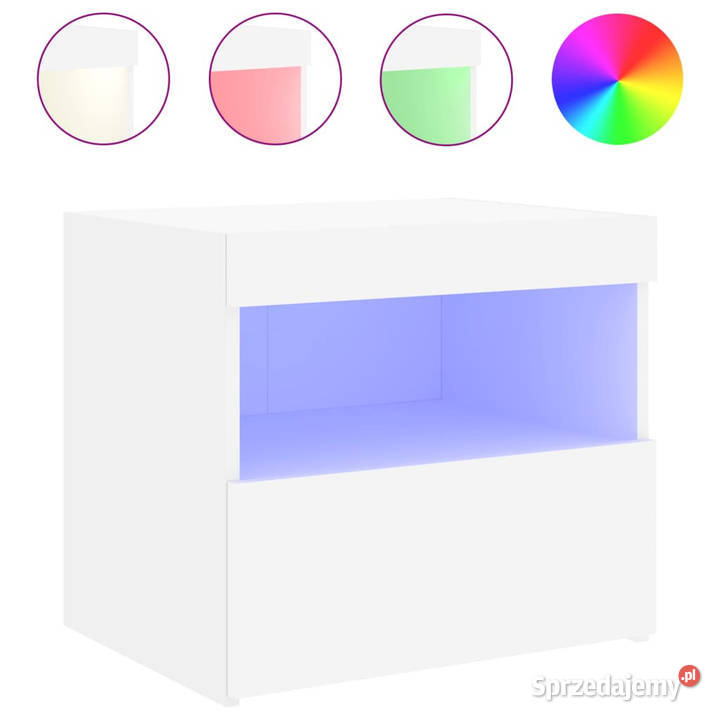 Szafka nocna z oświetleniem LED biała 50x40x45 Warszawa