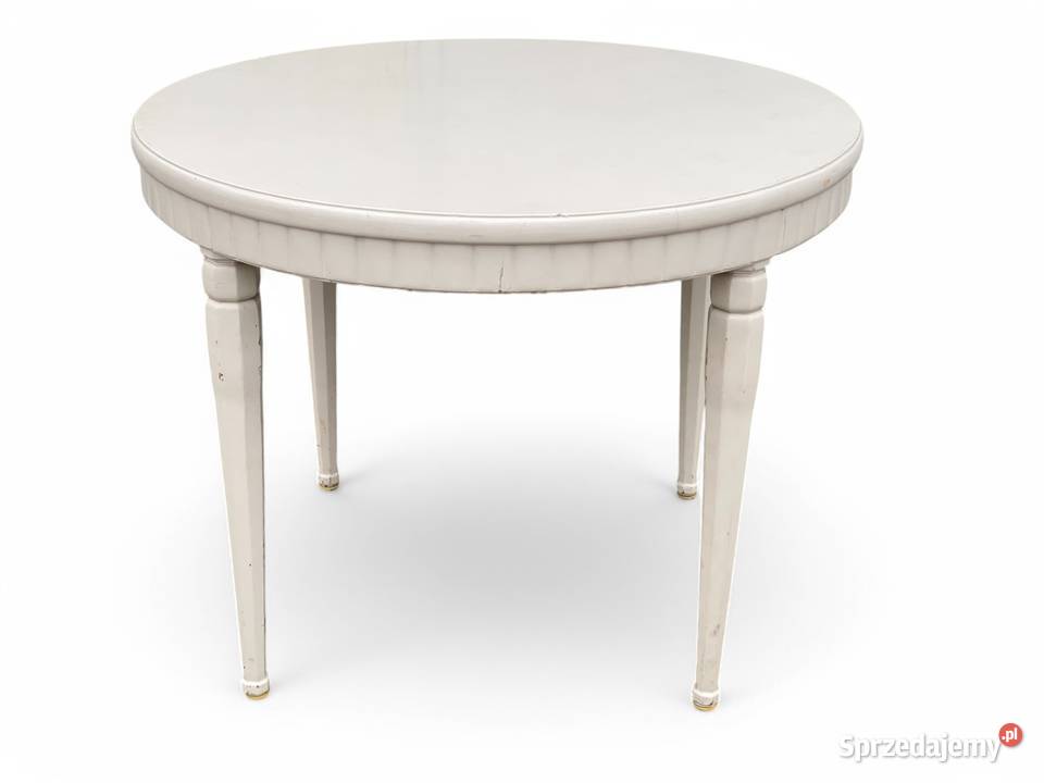 Stylowy biały stolik z czterema krzesłami Gryfice sprzedam