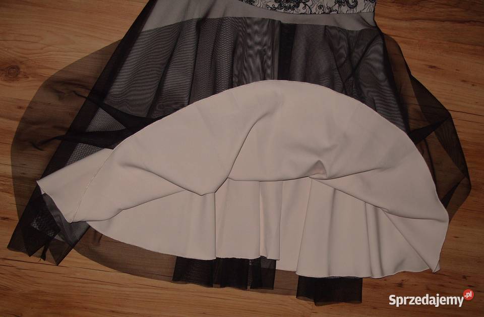 FORTINOWA koktajlowa sukienka koronka haft r38 Rawicz