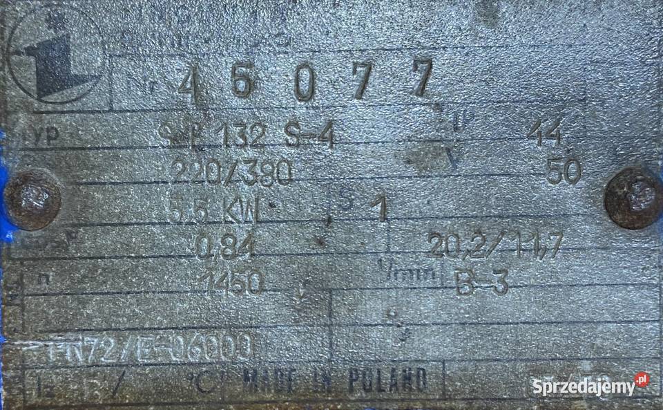 silnik elektryczny 55kW 1450obr 3fazowy INDUKTA Pigża