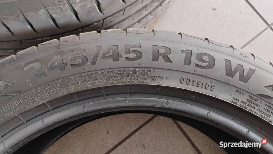 Opony Letnie 2 Kontinental 24545 R19 Rokcznik Konin