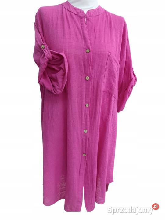 Elegancka koszula damska bawełna róż 4244 biust łódzkie