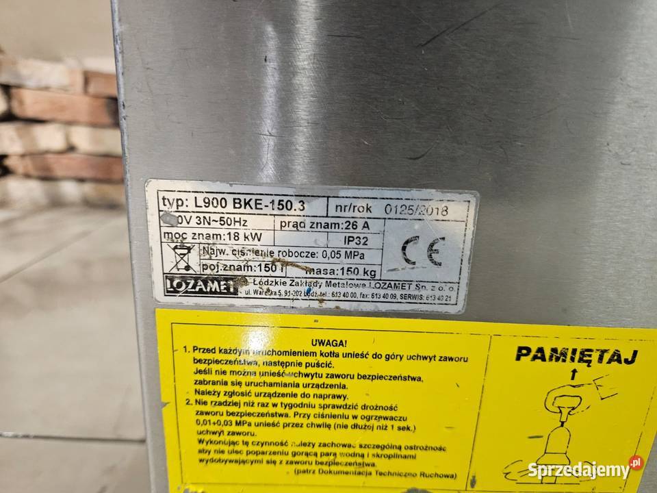 Kocioł warzelny 150L elektryczny Lozamet Pszczyna