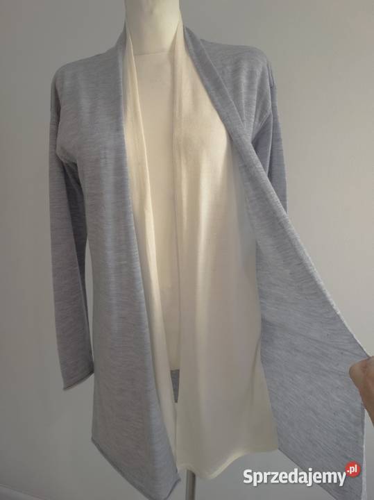 Sweter Blezer Wełniany 100 Wełna Merino Długi Łomża