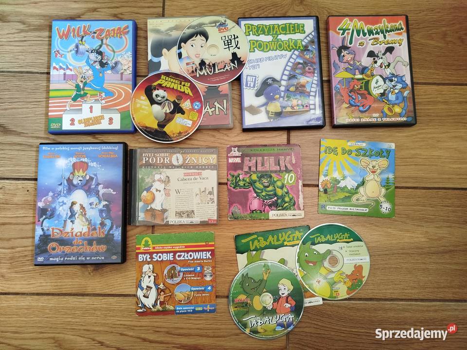 Bajki dzeici DVD VCD Mulan Tabaluga Wilk i zając animowany