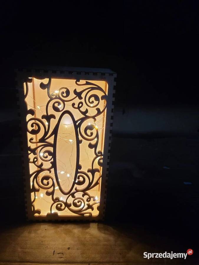 Lampa z naturalnego drewna Boho Loft LED Lampiony i latarnie