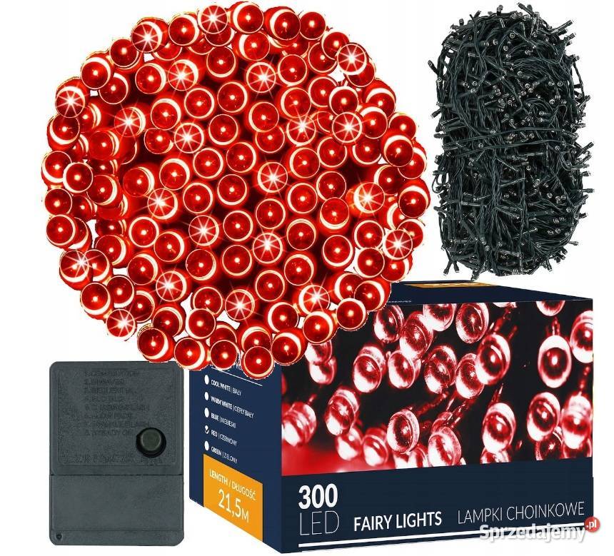 LAMPKI 300 LED NA CHOINKĘ ZEWWEW 215m CZERWONE Boże Narodzenie Opole