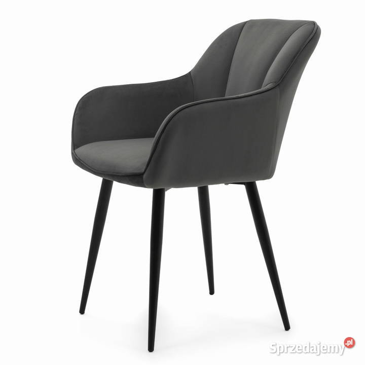Szare Krzesło Tapicerowane Lago Wysyłka 24H 85cm Dom i Ogród wielkopolskie Tarchały Małe