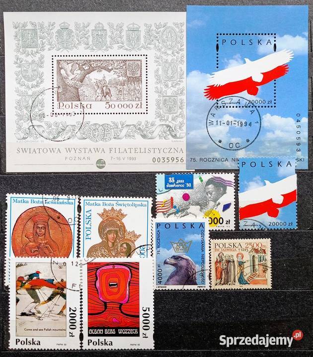 R Znaczki polskie rocznik 1993 kasowany Leźnica Wielka-Osiedle