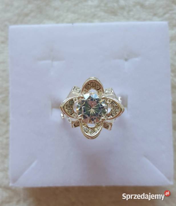 Nowy pierścionek podwójny srebrny kolor kwiat zachodniopomorskie Szczecin