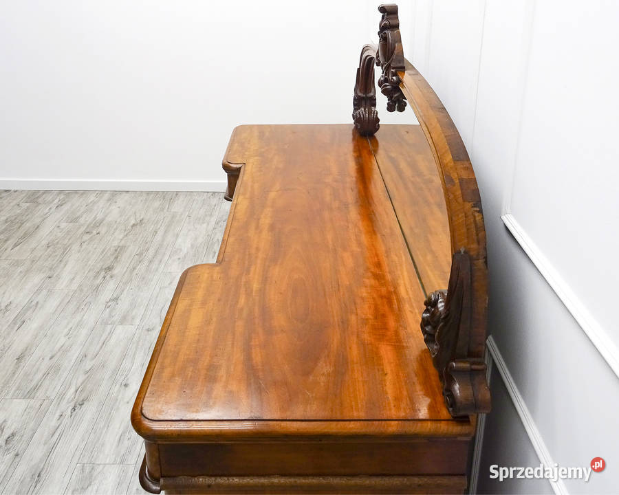 Dekoracyjna TOALETKA MAHOŃ DUŻE LUSTRO SOLIDNA Kalisz