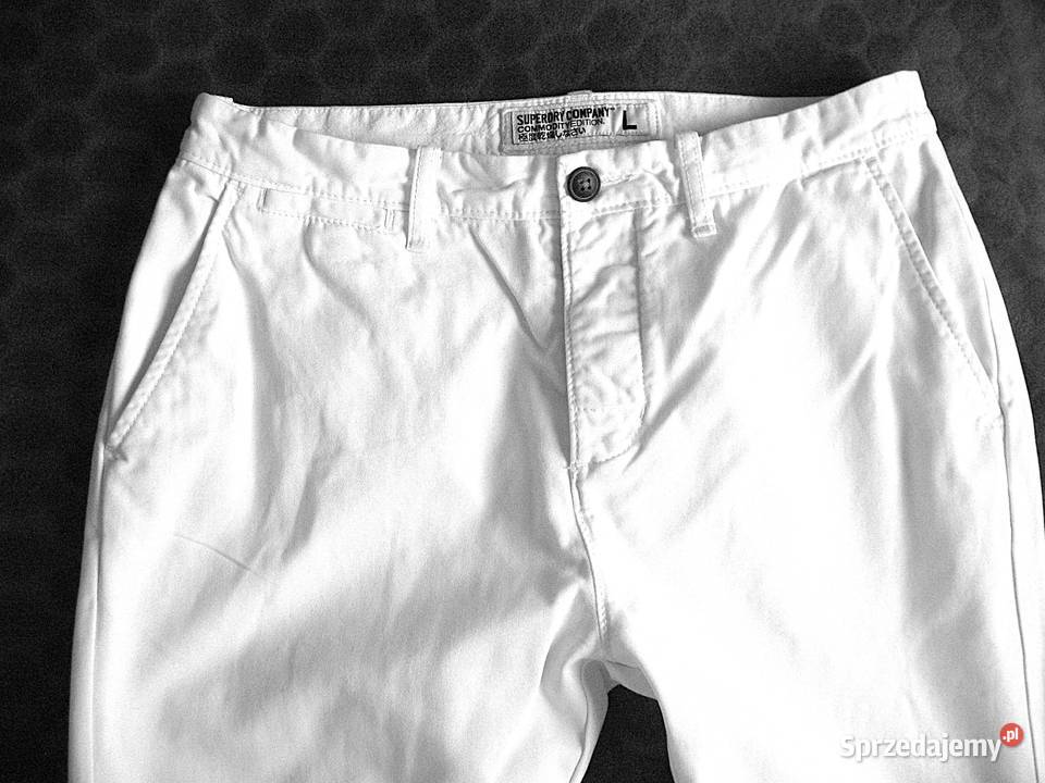 Spodnie kremowe męskie W 32 L 36 pas 86 Odzież codzienna