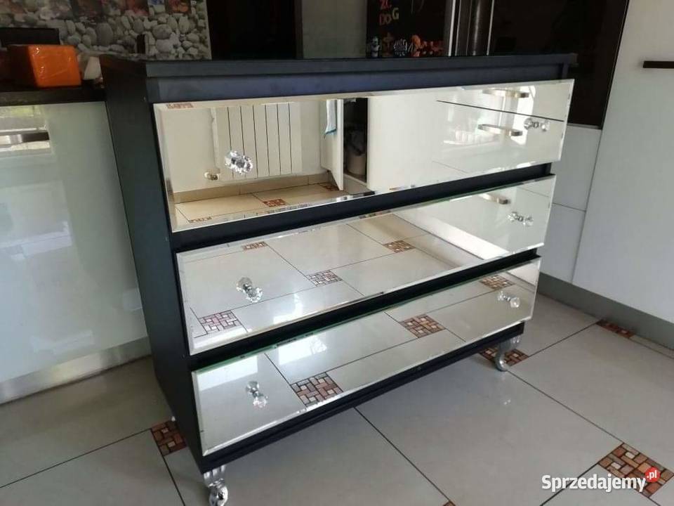 Komoda czarna lustrzana 100 3 szuflady Nowy Sącz