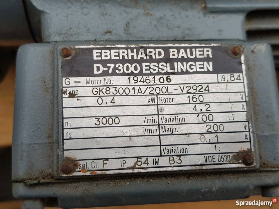 Motoreduktor 04KW 160200 V Eberhard Bauer SN1A Nowy Tomyśl