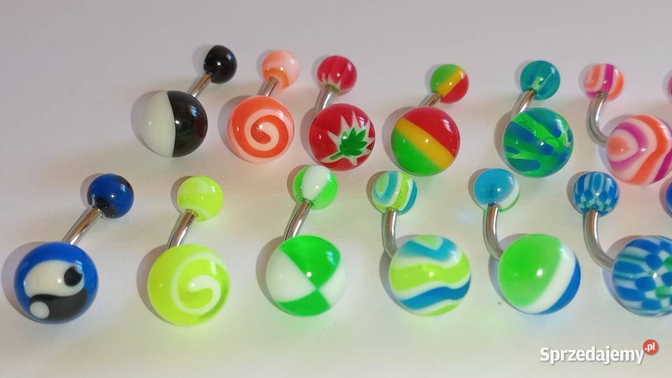 Kolczyki do pępka z kulkami akrylowymi małopolskie Nowy Sącz