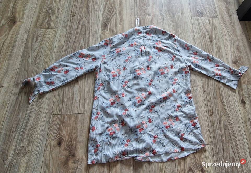 Bluzka koszulowa r 44 XXL Peacoks szara paski 3/4 Kraków