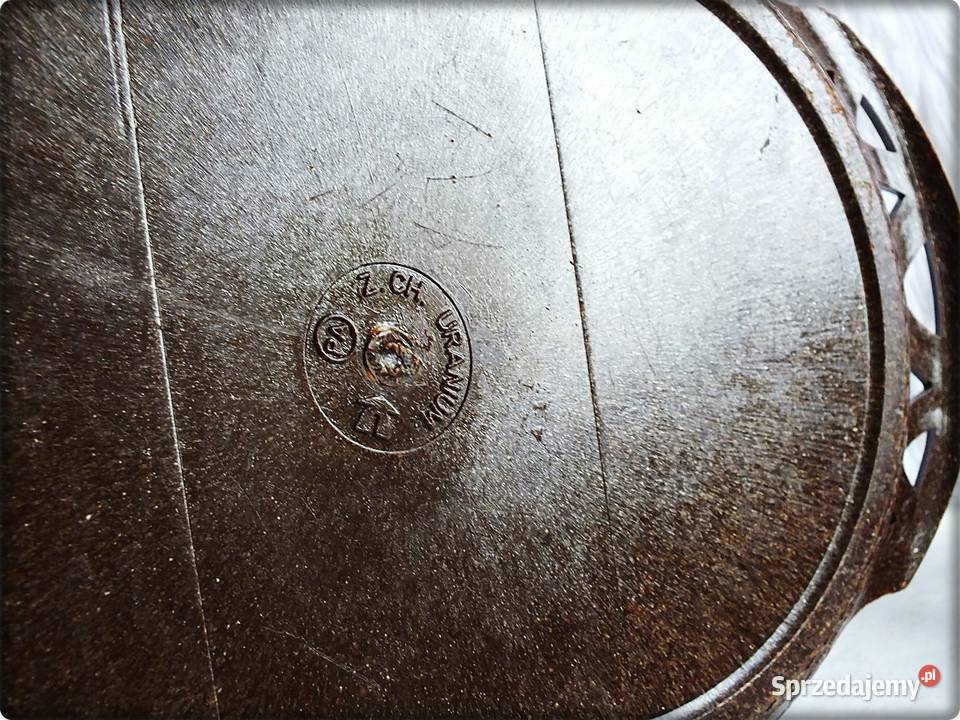Serwetnik Taca Z Ch Uranium Komplet PRL Pojemnik Żary