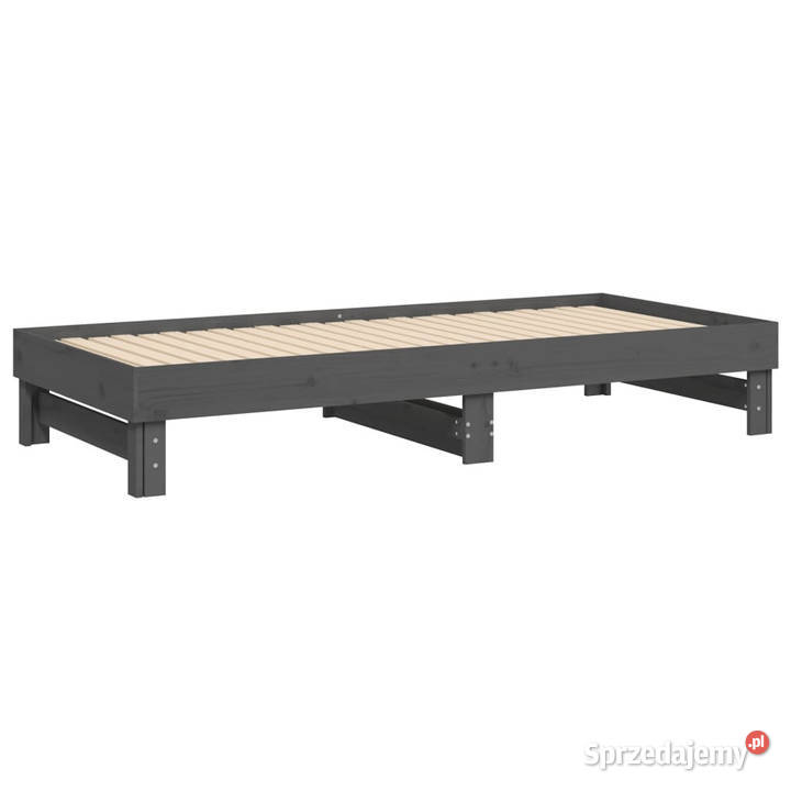 Łóżko rozsuwane szare 2x80x200 lite drewno 33cm Warszawa