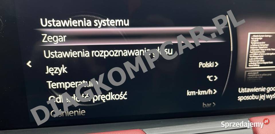Mazda cx50 cx70 cx90 polskie menu język polski Wołomin serwis