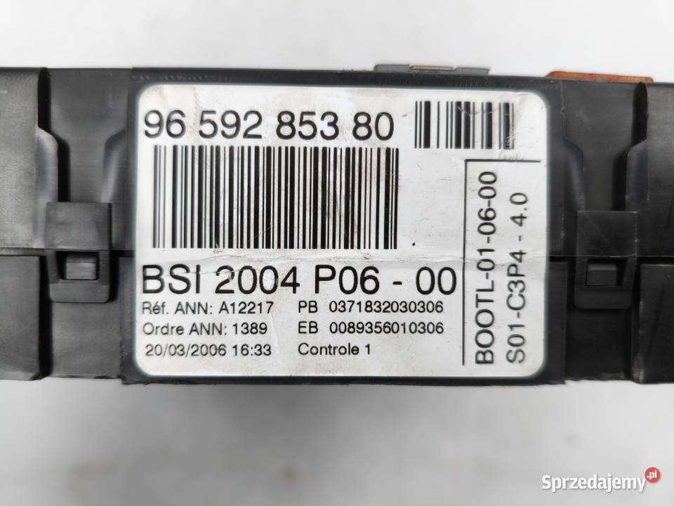 Sterownik Silnika Citroen C3 14 16v SW9661700480 osobowe Wyszków