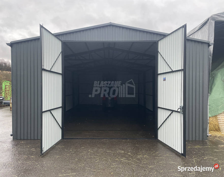 Hala Garaż 7x11 m brama dwuskrzydłowa drzwi Braniewo