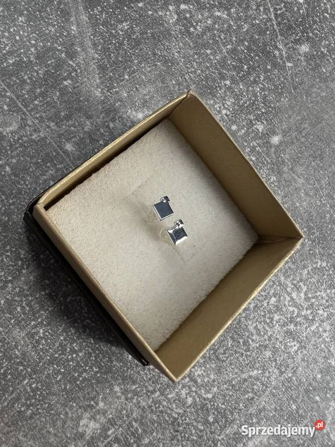 Kolczyki srebrne kwadraty Jasło