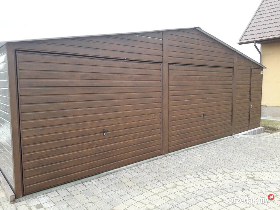 Garaż Blaszany Dwukolorowy 7x5 dwuspadowy Garaże Kikół sprzedam