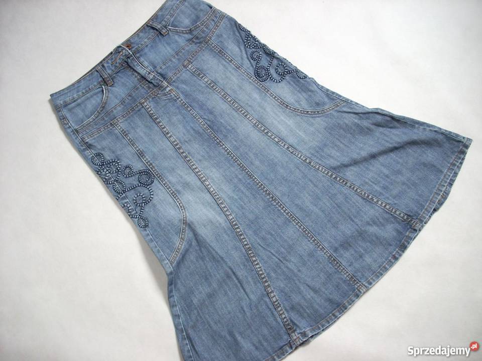 Gersha Jeans Dżinsowa spódnica Haftowana Midi 36