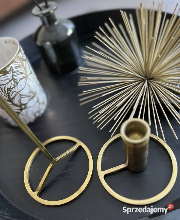 Świeczniki złote HM home zestaw świeczników Świeczniki Warszawa