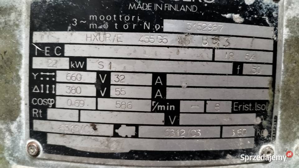 Silnik elektryczny 37kw585obr do elektrowni Produkcja Toruń