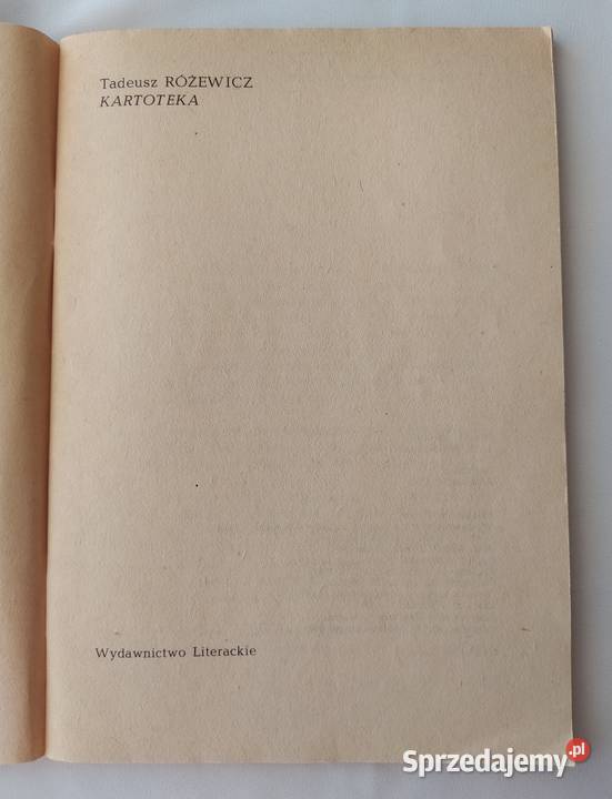 KARTOTEKA Tadeusz Różewicz Proza i poezja Hajnówka