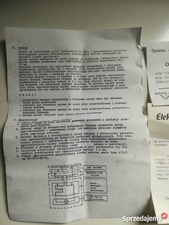 Lampa przemysłowa omp 125 Dulcza Wielka