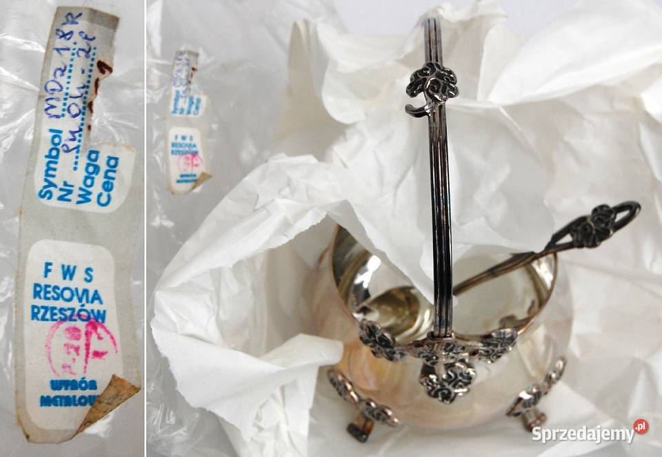 Nowa posrebrzana platerowana srebrem cukiernica