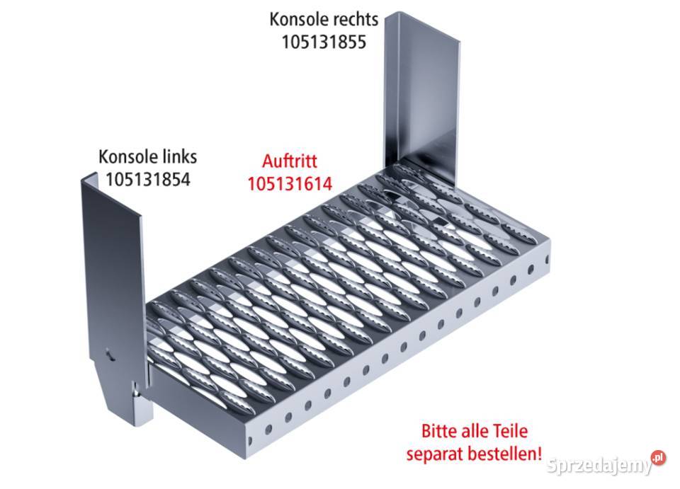 Stopień pojedynczy 750 x 240 mm bez konsoli Przysieka Polska