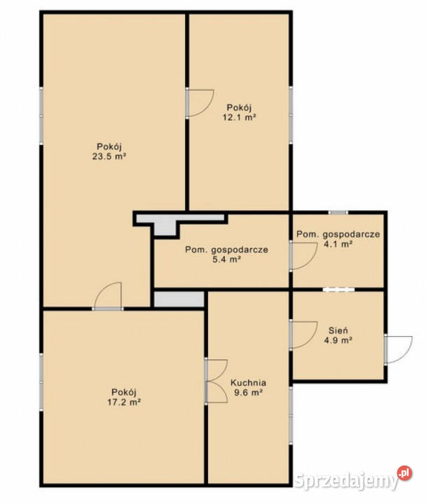 Dom wolnostojący 80m2 Hruszów wolnostojący sprzedam