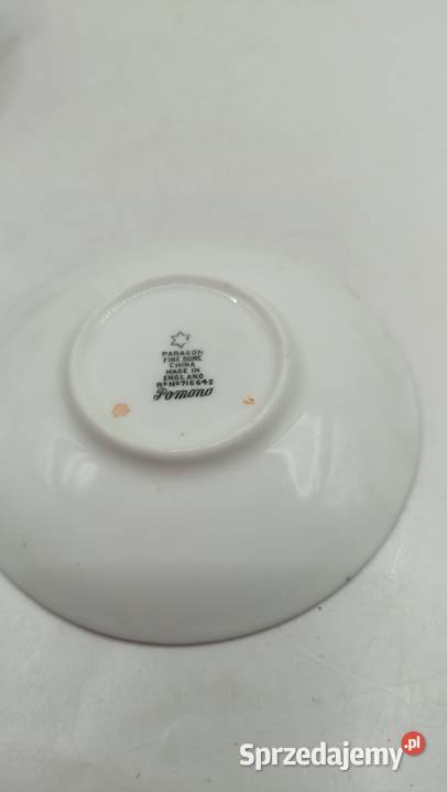 Filiżanka ze spodkiem mała owocowe zdobienie Zamość