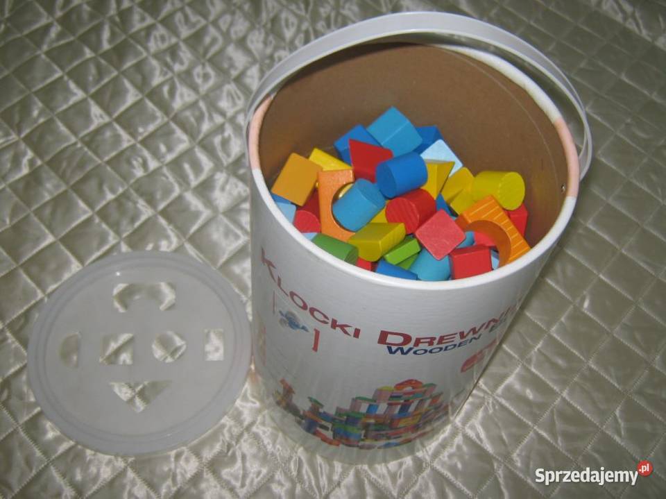 Klocki Drewniane w wiaderku Baranowo