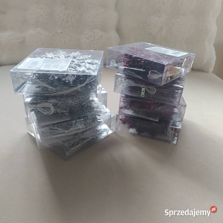 24 śnieżynki srebrne bordowe turkusowe Koszalin