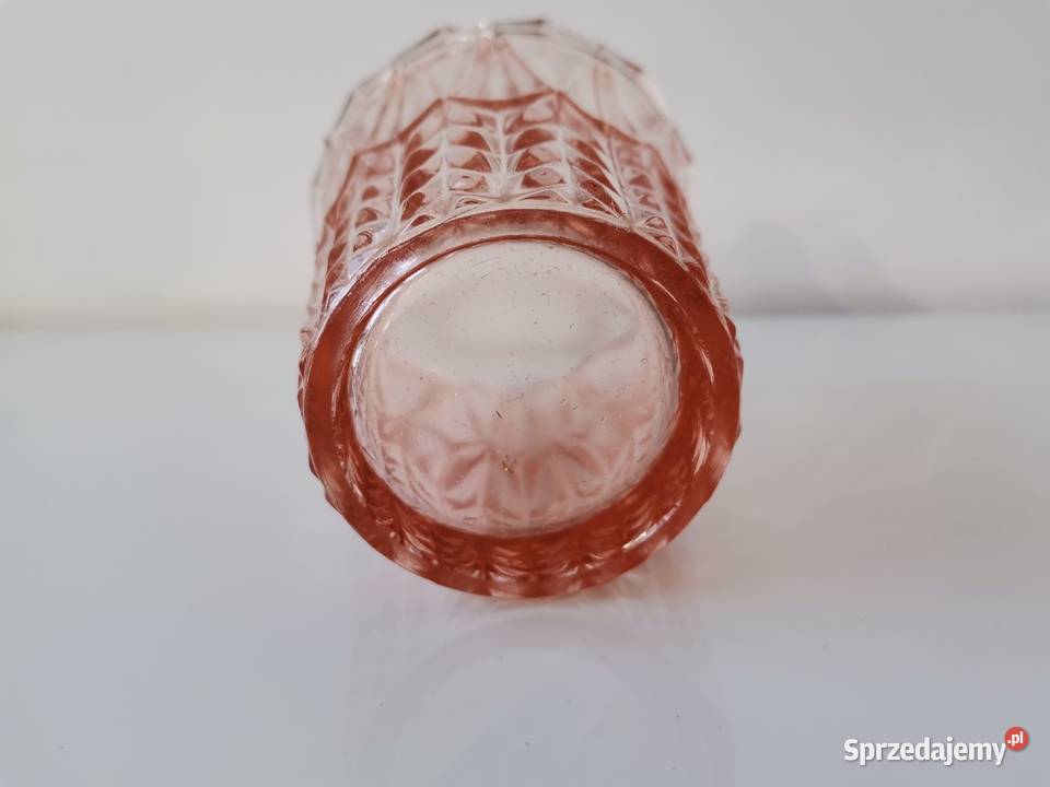 Stary różowy wazon szkło Art Deco Katowice